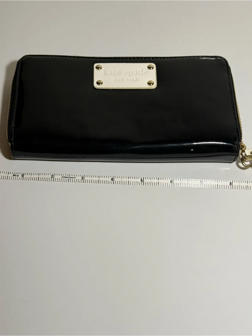 kate spade Neda Henry Street Black Patent Leather Zip Around Wallet